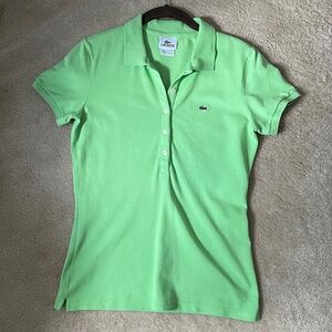 Women's Lacoste  Polo shirt - bright green, size 40, US medium